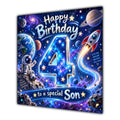 Son 4th Birthday Card Space Rocket Astronaut Stars