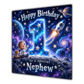 Nephew 1st Birthday Card Space Rocket Astronaut Stars