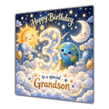 Grandson 3rd Birthday Card Sun Moon Stars Clouds