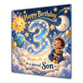 Son 3rd Birthday Card Sun Moon Stars Clouds