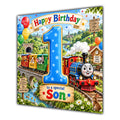 Son 1st Birthday Card Colourful Steam Train
