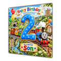 Son 2nd Birthday Card Colourful Steam Train