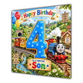 Son 4th Birthday Card Colourful Steam Train