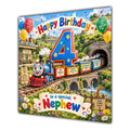 Nephew 4th Birthday Card Colourful Steam Train