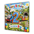 Boy 2nd Birthday Card Colourful Steam Train