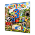 Boy 3rd Birthday Card Colourful Steam Train