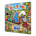Boy 4th Birthday Card Colourful Steam Train