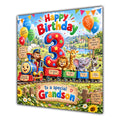 Grandson 3rd Birthday Card Safari Animals Train