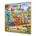 Nephew 1st Birthday Card Safari Animals Train