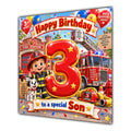 Son 3rd Birthday Card Fire Engine Firefighter Dalmatian