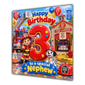 Nephew 3rd Birthday Card Fire Engine Firefighter Dalmatian