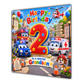 Grandson 2nd Birthday Card Emergency Vehicles