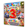Grandson 3rd Birthday Card Emergency Vehicles