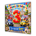 Son 3rd Birthday Card Emergency Vehicles