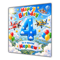 Nephew 4th Birthday Card Aeroplanes Blue Sky