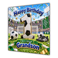 Grandson 1st Birthday Card Football Number Stadium