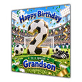 Grandson 2nd Birthday Card Football Number Stadium