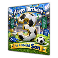 Son 3rd Birthday Card Football Number Stadium