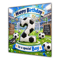 Boy 2nd Birthday Card Football Number Stadium