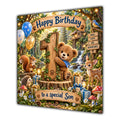Son 1st Birthday Card Woodland Teddy Bear