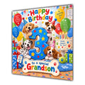 Grandson 3rd Birthday Card Cute Puppies Balloons Presents