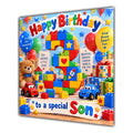 Son 3rd Birthday Card Colourful Building Blocks Toys
