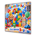 Boy 2nd Birthday Card Colourful Building Blocks Toys