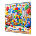 Boy 3rd Birthday Card Colourful Building Blocks Toys