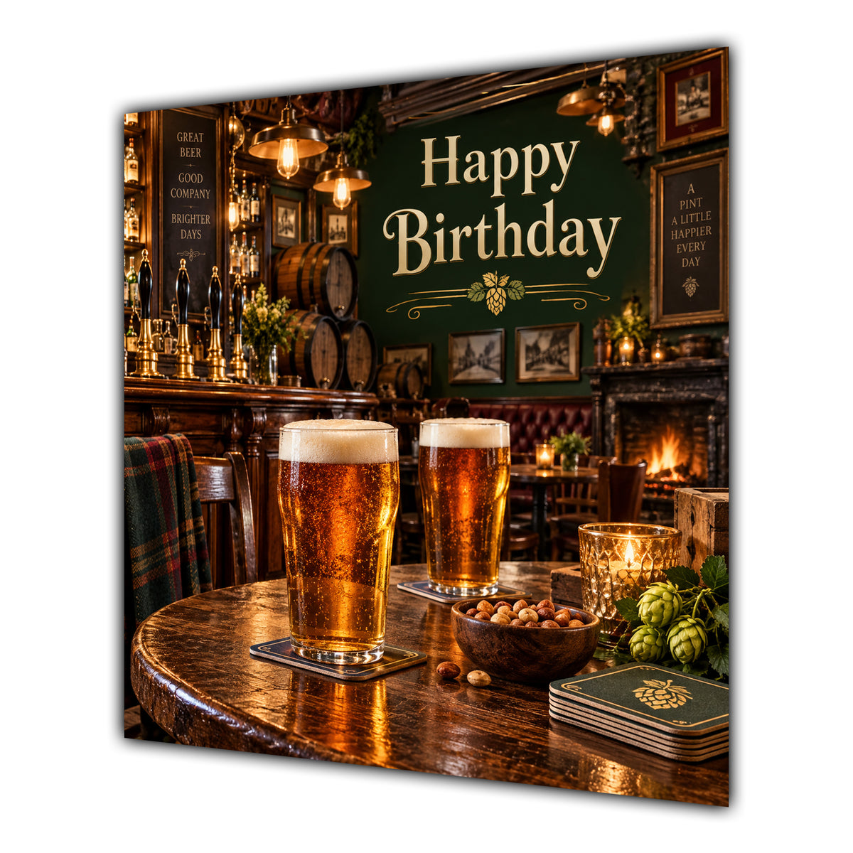 Birthday Card Beer Pints Traditional Pub