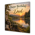 Dad Birthday Card Fishing Lake Sunset
