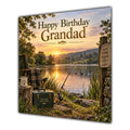 Grandad Birthday Card Fishing Lake Sunset