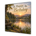 Birthday Card Fishing Lake Sunset