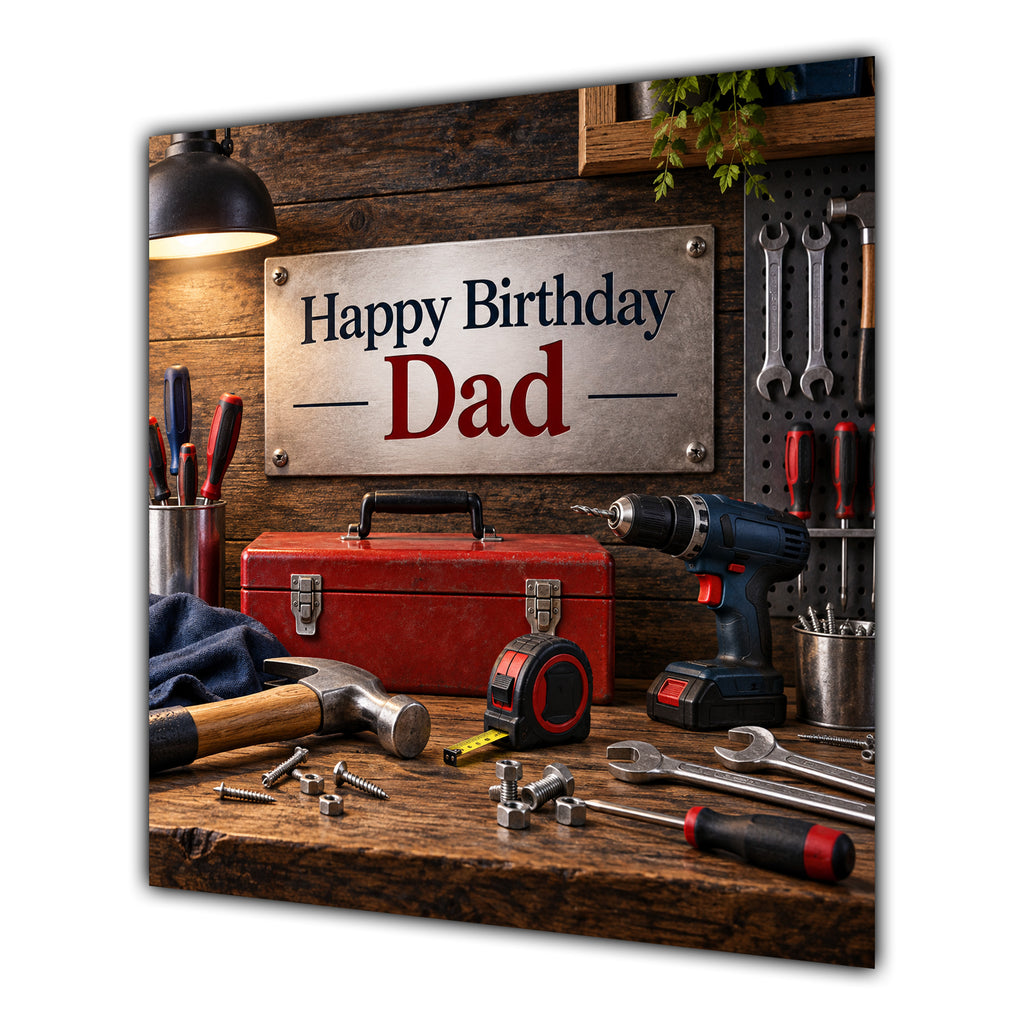 Dad Birthday Card DIY Tools Workshop