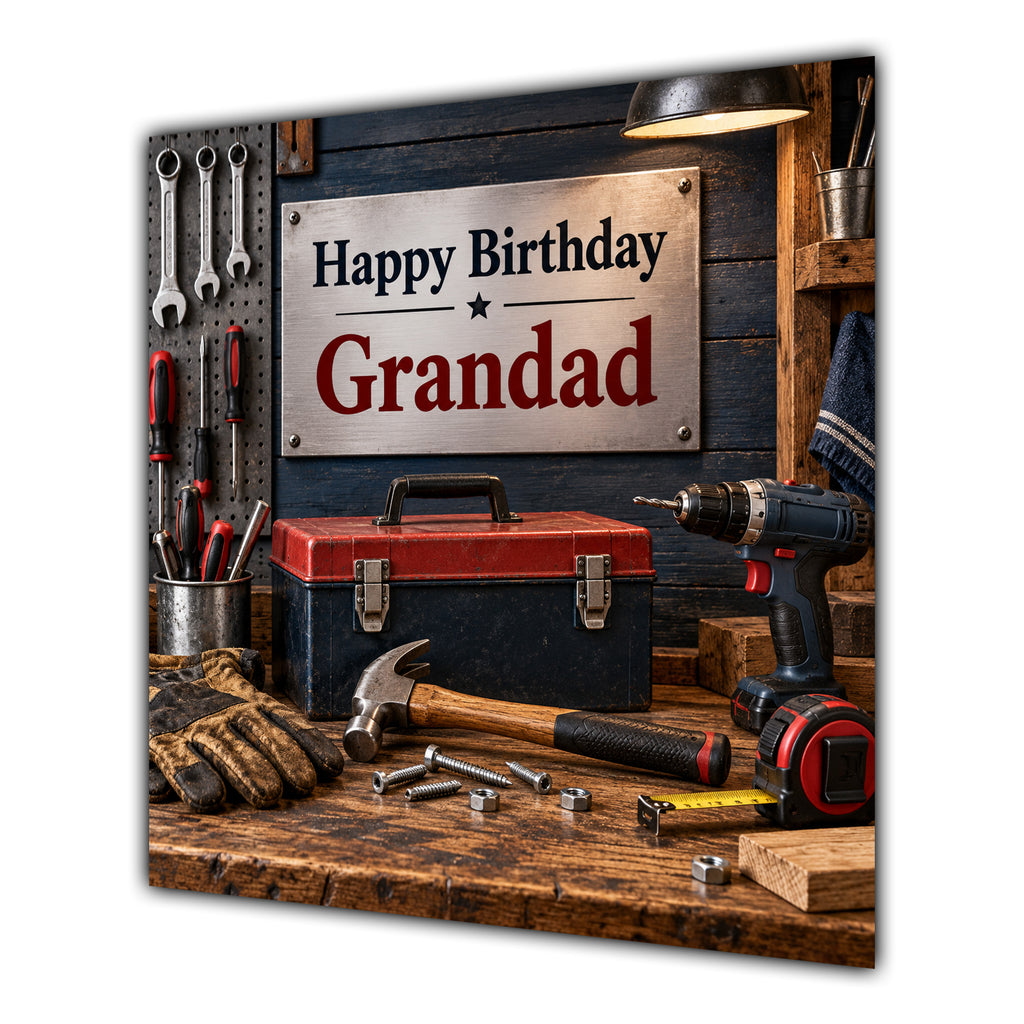 Grandad Birthday Card DIY Tools Workshop