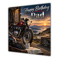 Dad Birthday Card Motorbike Sunset Adventure