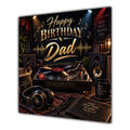 Dad Birthday Card Vinyl Record Player Headphones
