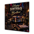 Brother Birthday Card Vinyl Record Player Headphones