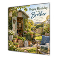Brother Birthday Card Gardening Shed Flowers