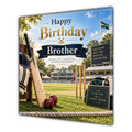 Brother Birthday Card Cricket Bat Ball Pavilion
