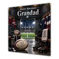 Grandad Birthday Card Rugby Ball Boots Stadium