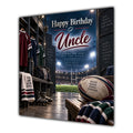 Uncle Birthday Card Rugby Ball Boots Stadium