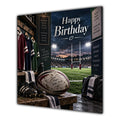 Birthday Card Rugby Ball Boots Stadium