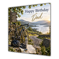 Dad Birthday Card Cycling Bicycle Countryside