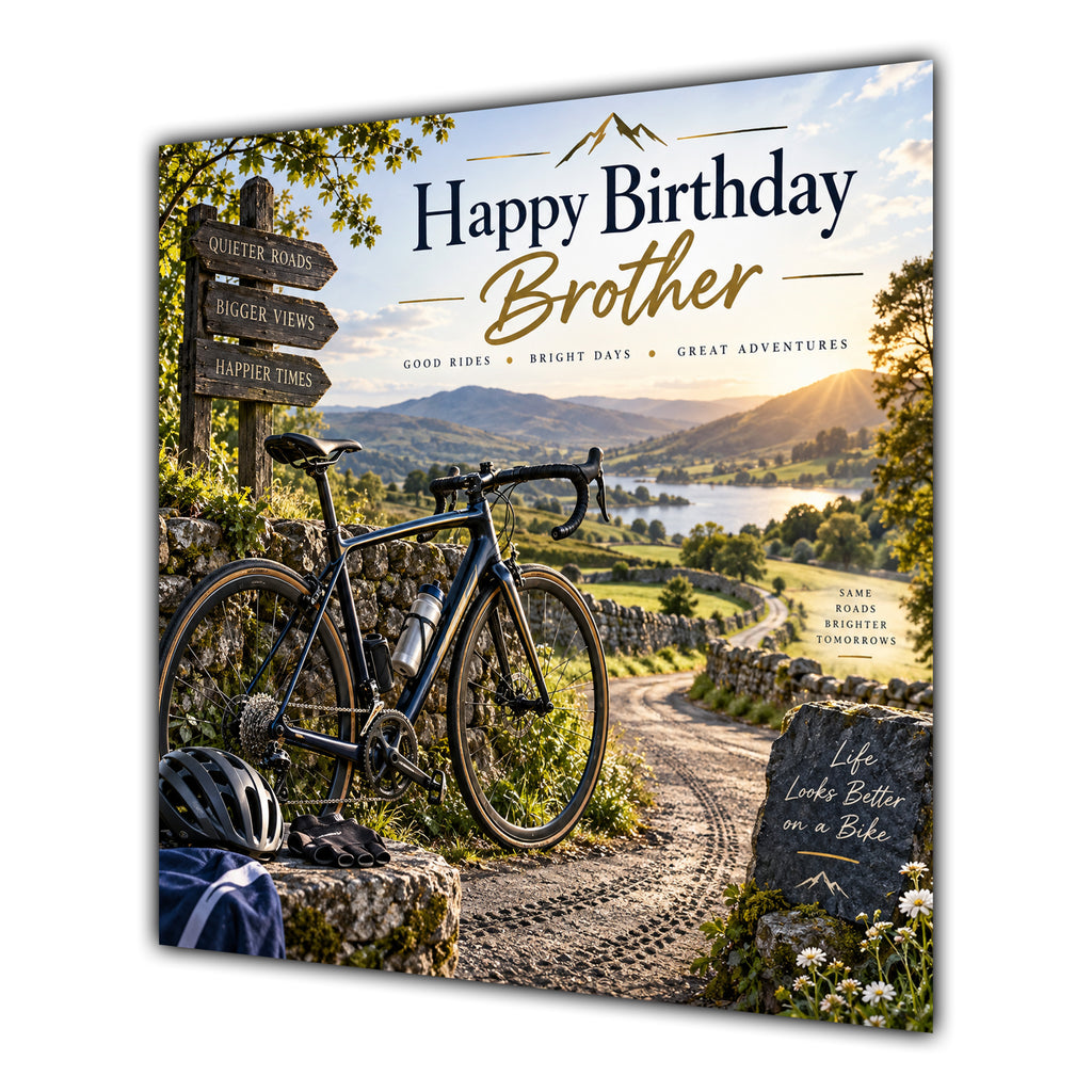 Brother Birthday Card Cycling Bicycle Countryside
