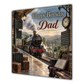 Dad Birthday Card Steam Train Railway Station
