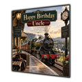Uncle Birthday Card Steam Train Railway Station