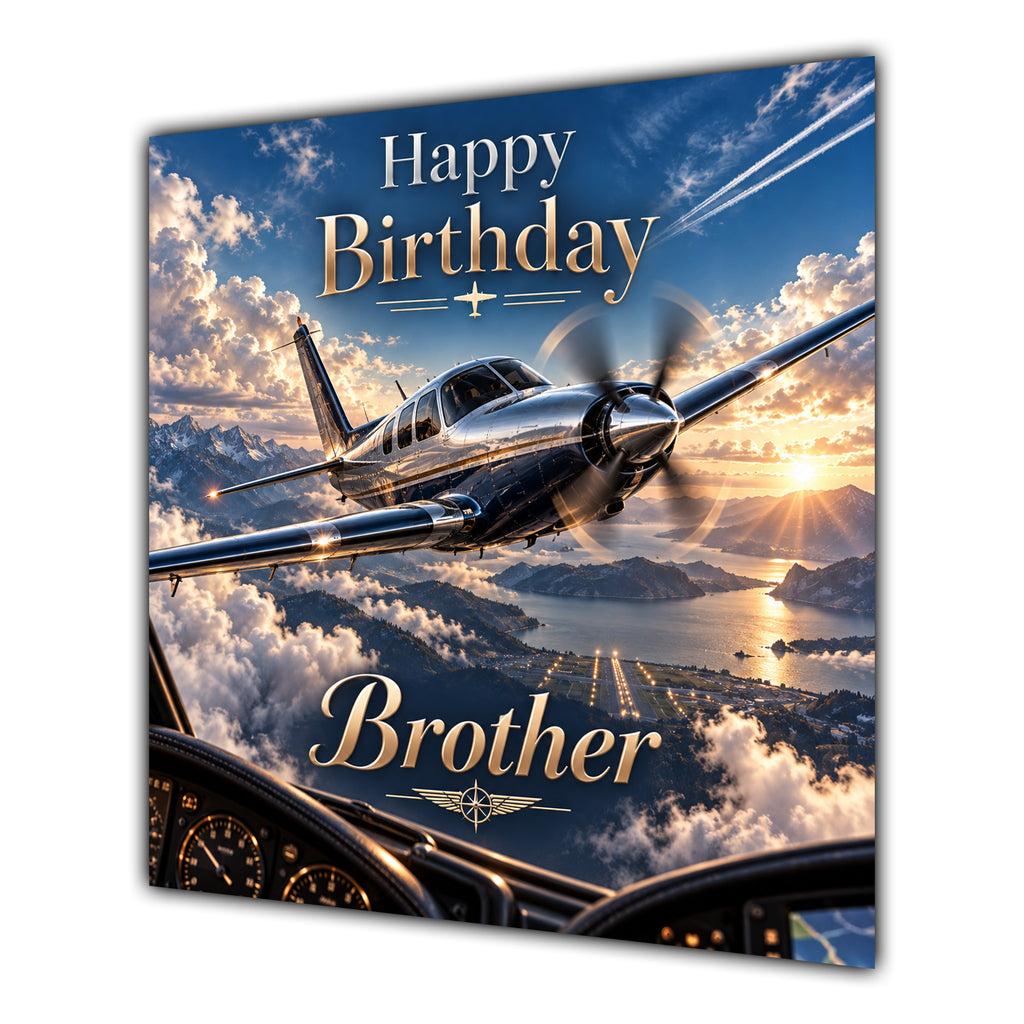 Brother Birthday Card Vintage Aeroplane Aviation