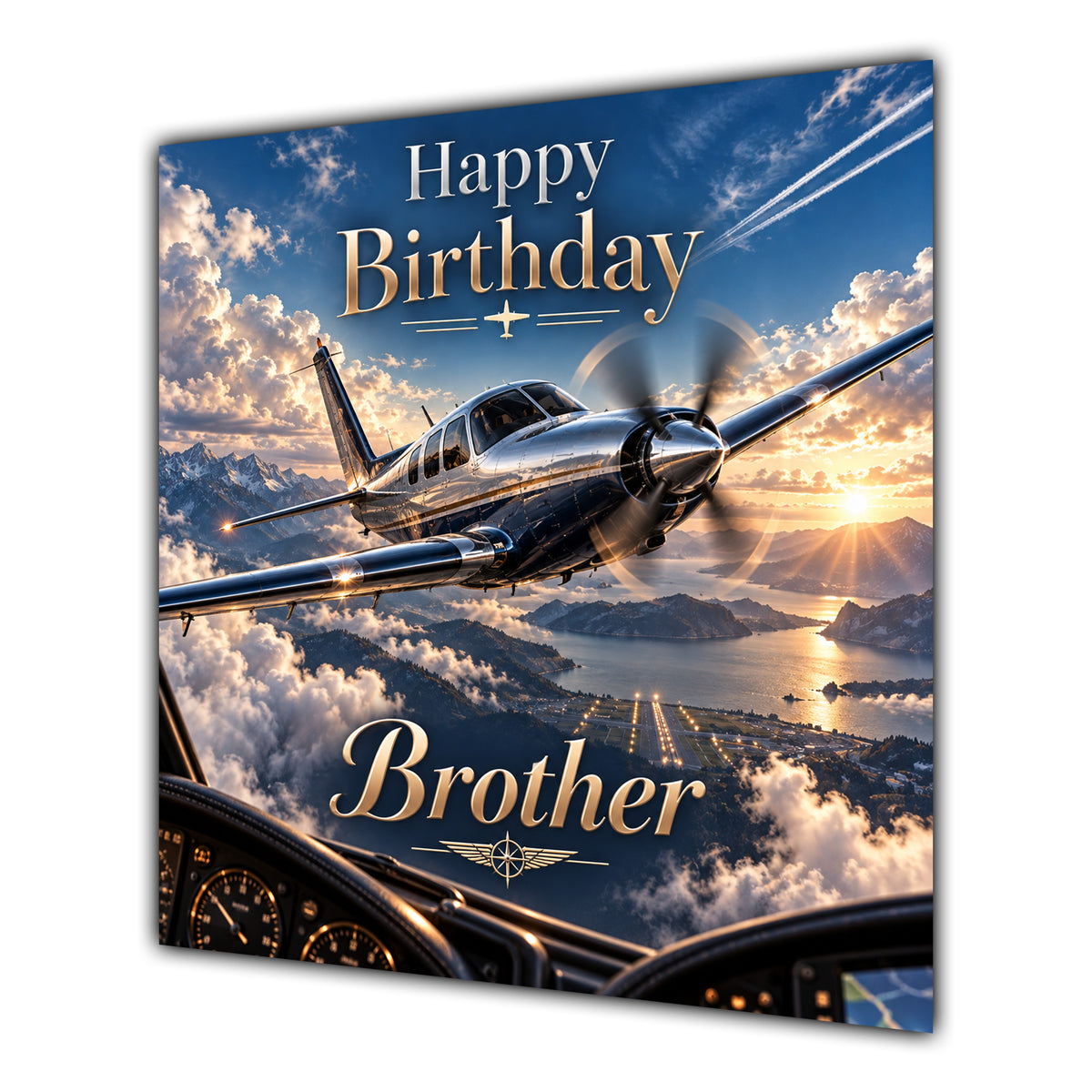 Brother Birthday Card Vintage Aeroplane Aviation