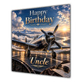 Uncle Birthday Card Vintage Aeroplane Aviation