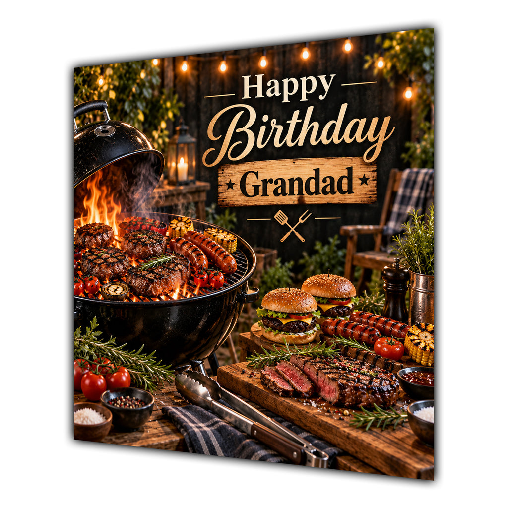 Grandad Birthday Card BBQ Barbecue Grill